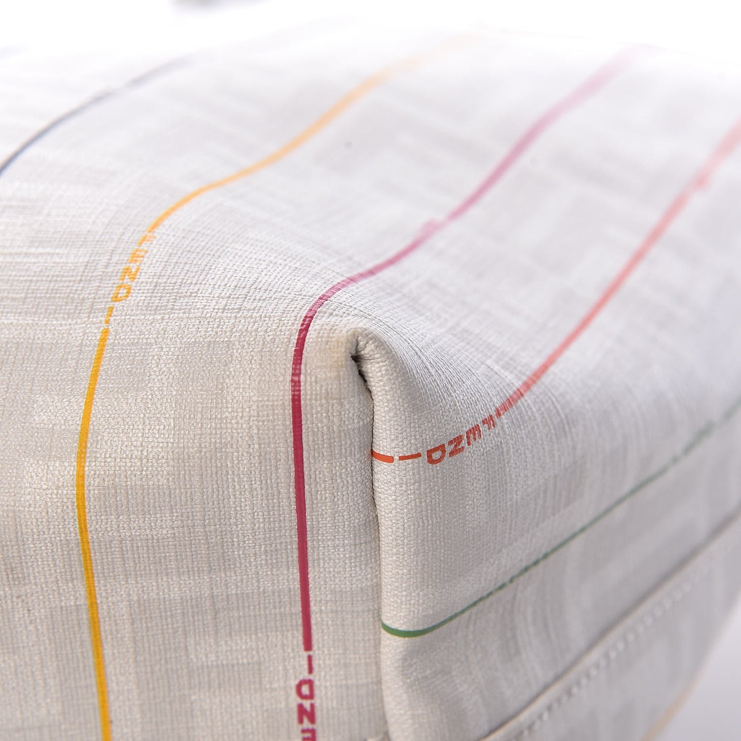 Zucca Spalmati Striped Medium Roll Tote White Multicolor