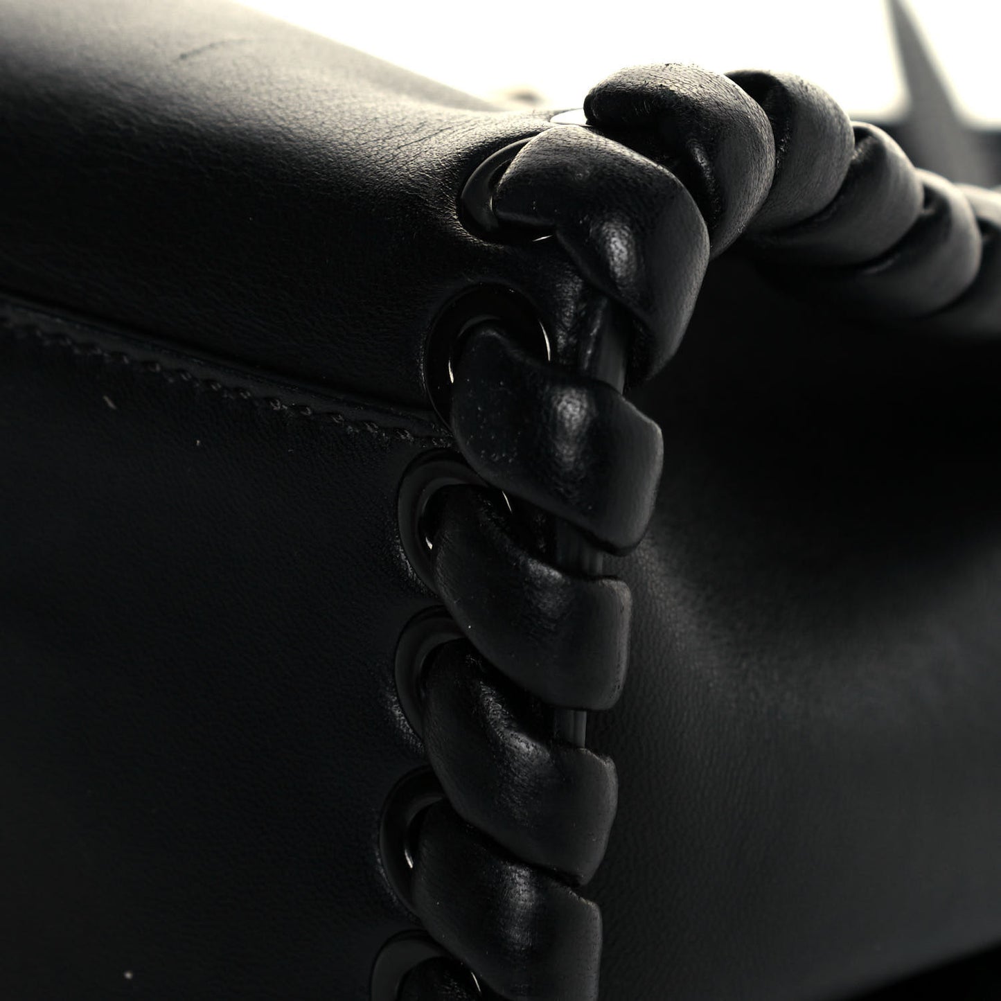 Nappa Lace Up Mini Peekaboo Iconic Satchel Black