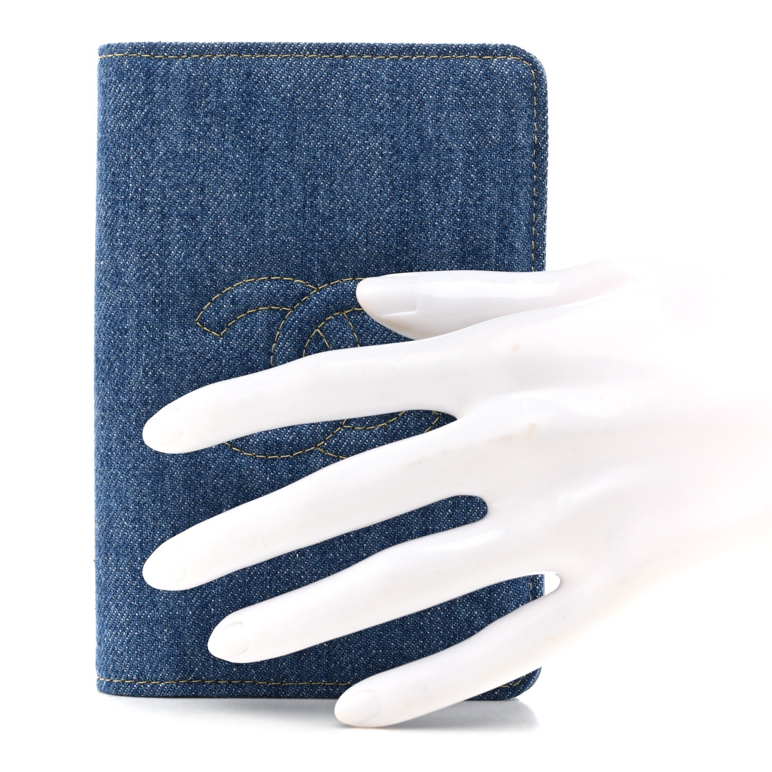 Chanel Denim Passport Holder Blue 2 of 9