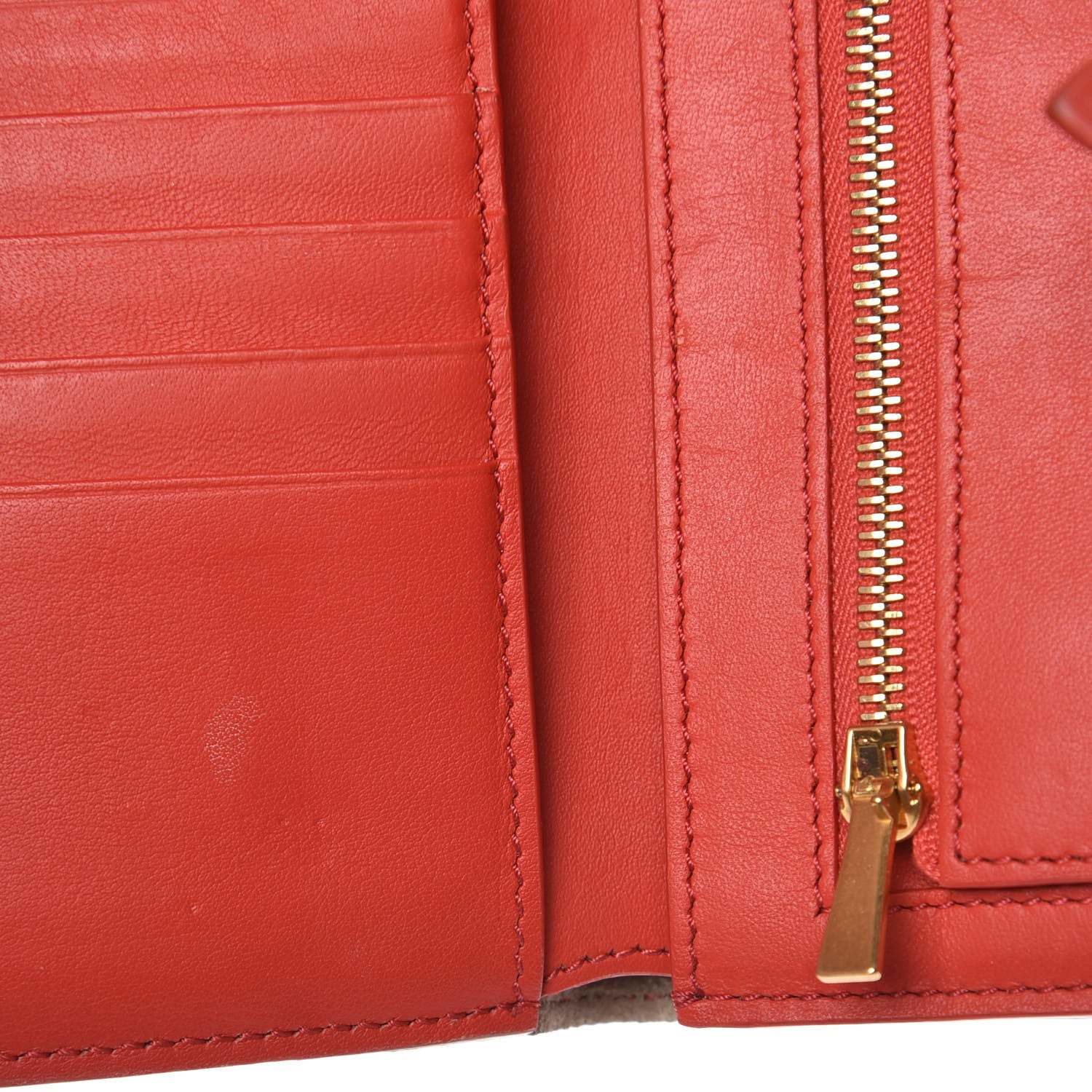 Celine Grained Calfskin Medium Multifunction Strap Wallet Pop Red Chalk 11 of 13