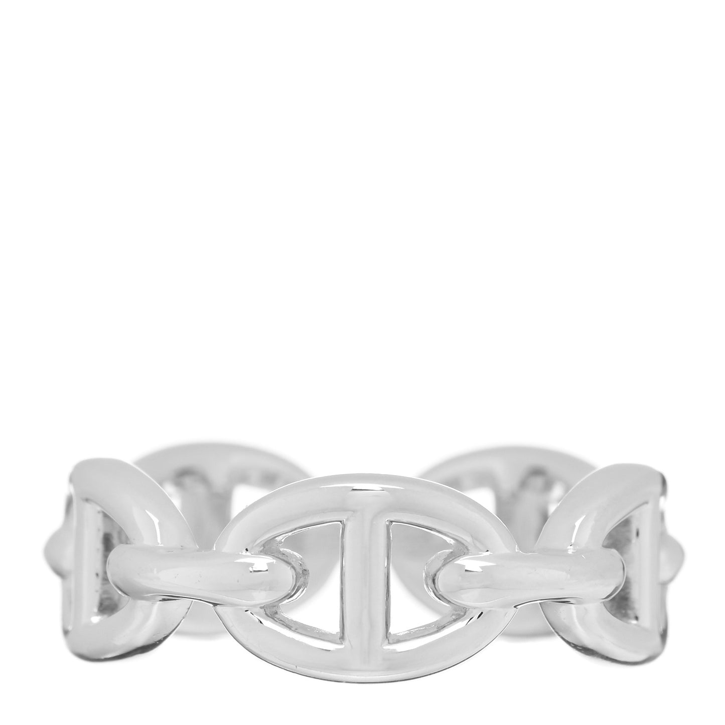 Sterling Silver PM Chaine d'Ancre Enchainee Band Ring 56 7.5