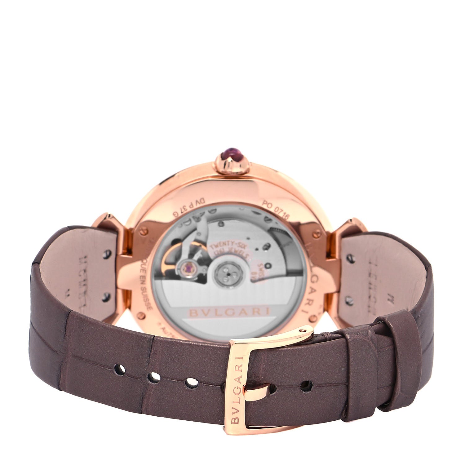 Bulgari 18K Rose Gold Alligator Diamond Bezel 37mm Peacock Feather Divas' Dream Automatic Watch 3 of 4