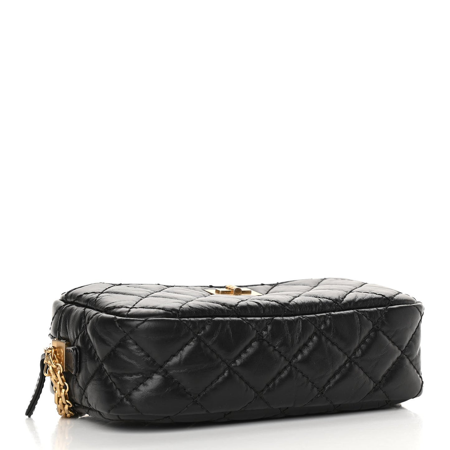 Aged Calfskin Quilted Mini Reissue Camera Case Black