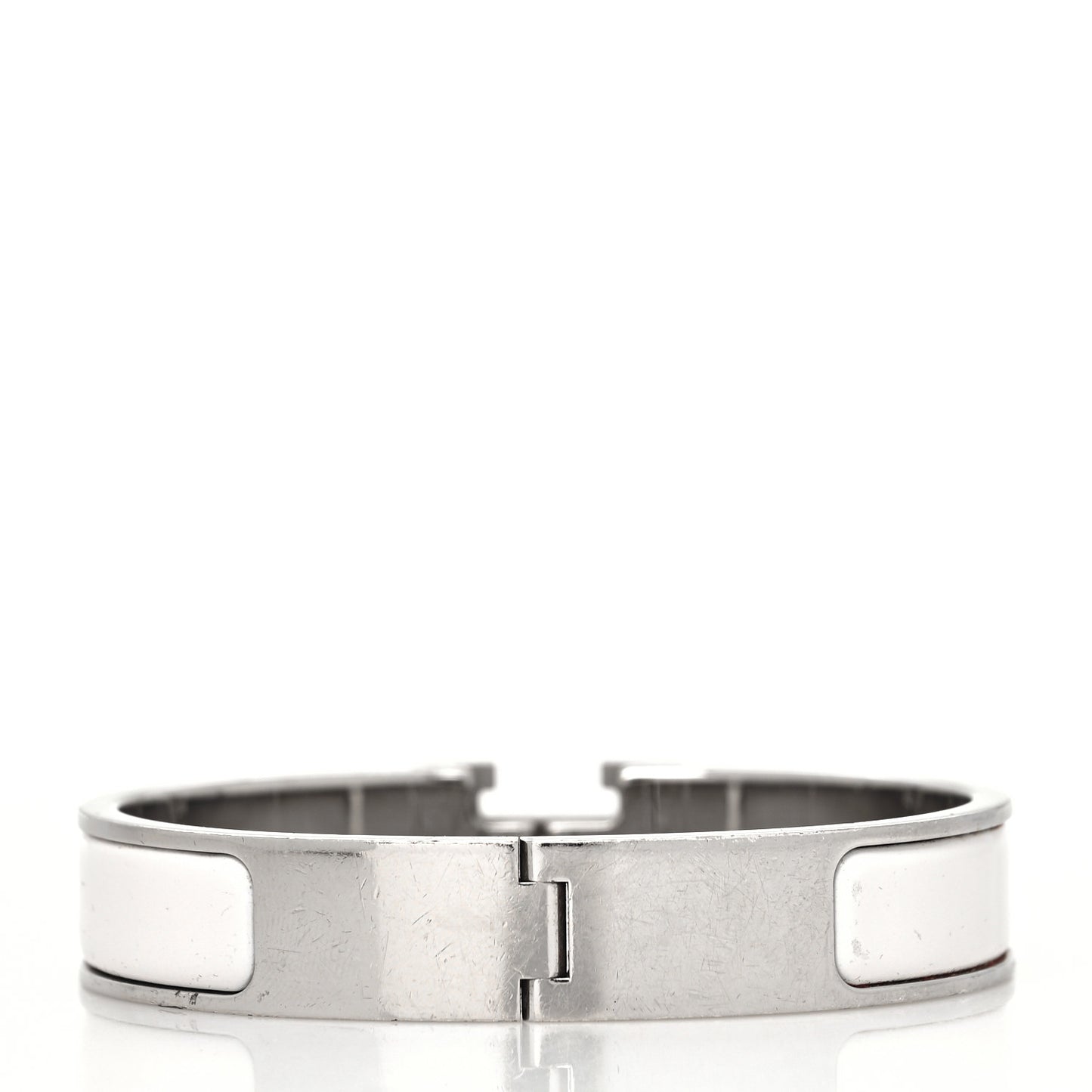 Enamel Narrow Clic Clac H Bracelet PM White