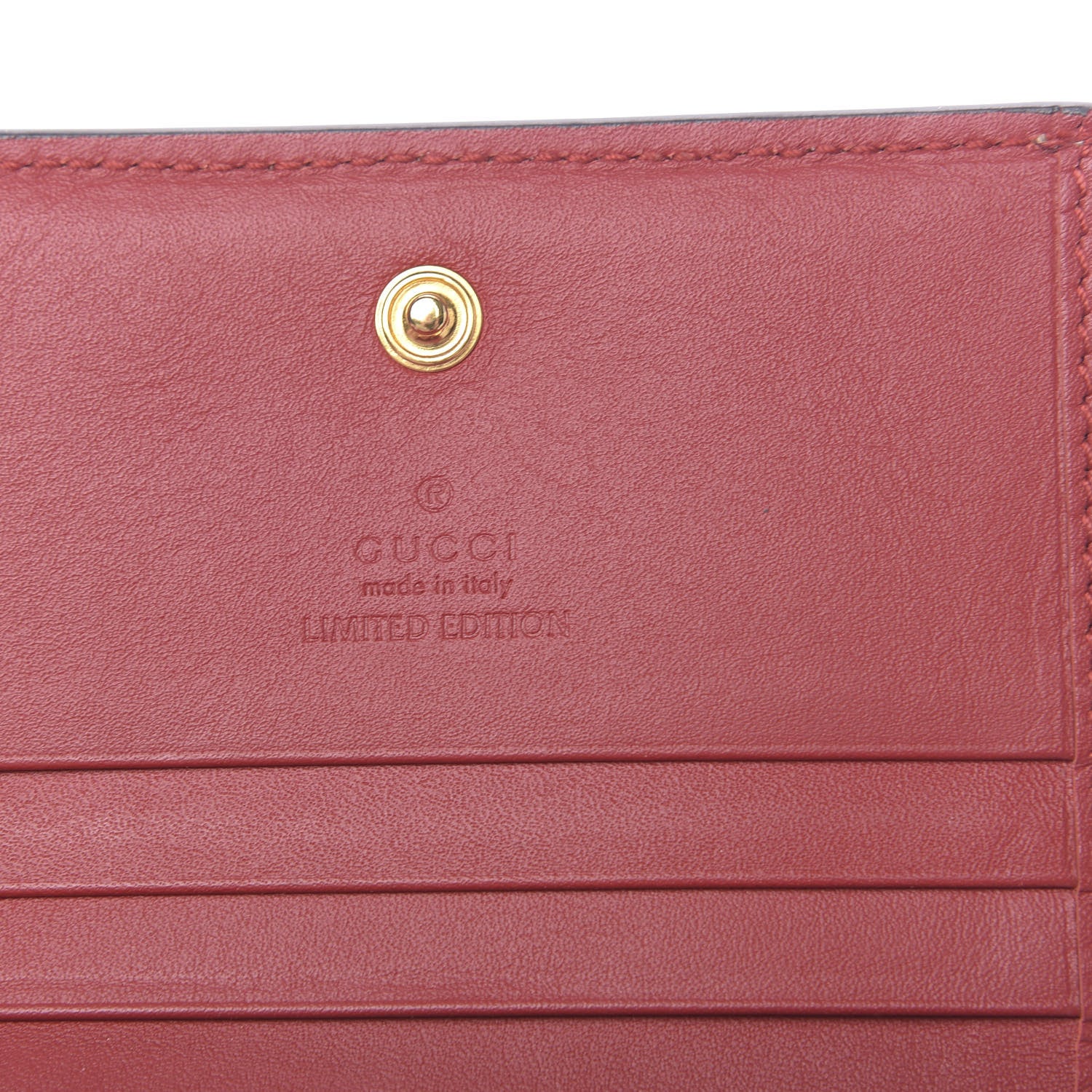 Gucci GG Supreme Monogram Bosco Patch Card Case Wallet Beige Malva Hibiscus Red 6 of 7