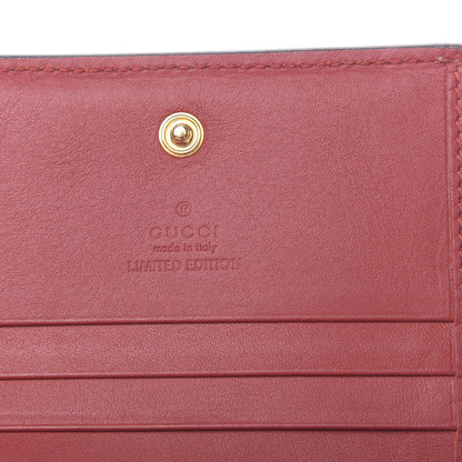 Gucci GG Supreme Monogram Bosco Patch Card Case Wallet Beige Malva Hibiscus Red 6 of 7