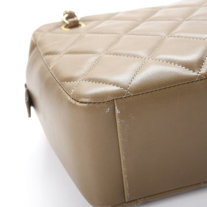 Chanel Lambskin Diamond CC Small Camera Case Khaki Clair 11 of 16