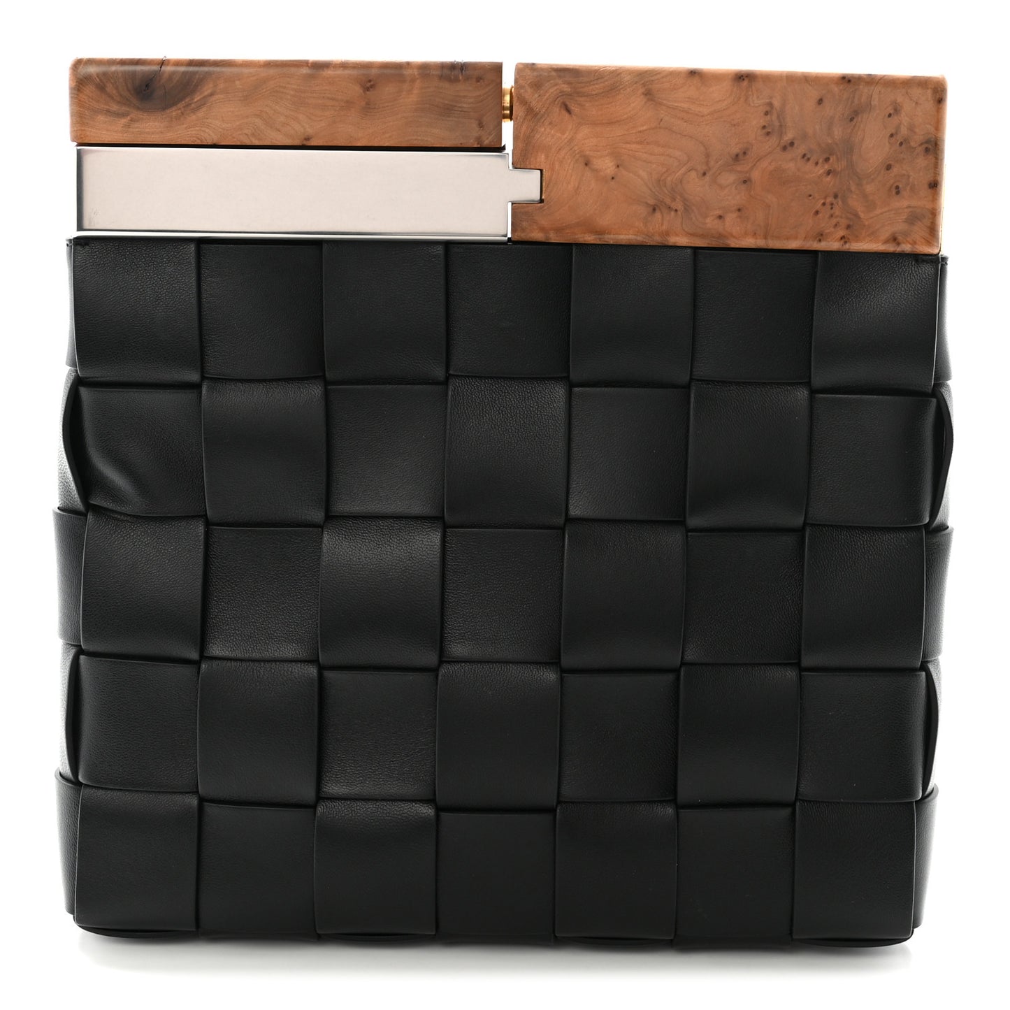 Nappa Intrecciato The Snap Clutch Black