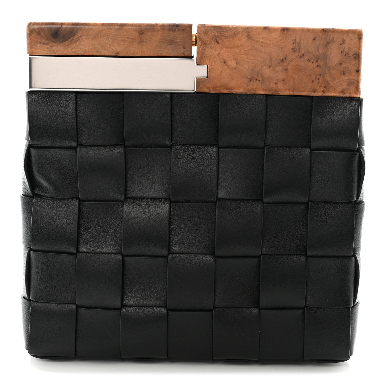 Bottega Veneta Nappa Intrecciato The Snap Clutch Black 1 of 6