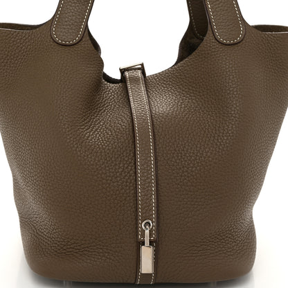 Hermes Taurillon Clemence Picotin Lock 22 MM Etoupe 8 of 10