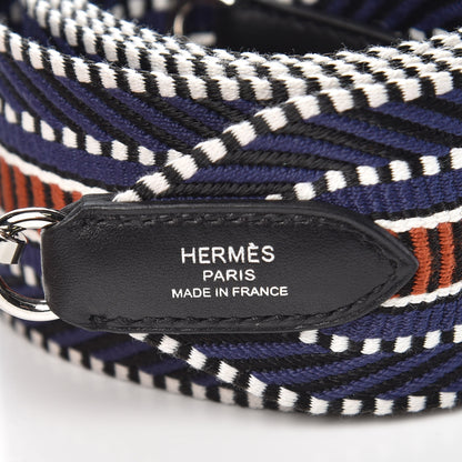 Hermes Toile Swift 50mm Sangle Cavale Shoulder Strap Bleu Encre Cuivre Black 4 of 4