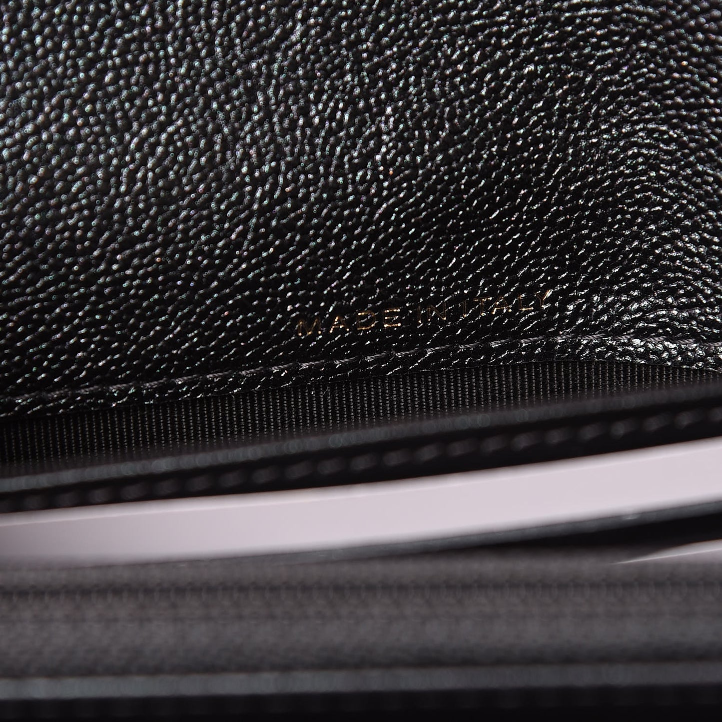 Iridescent Caviar Quilted Medium Flap Wallet Black