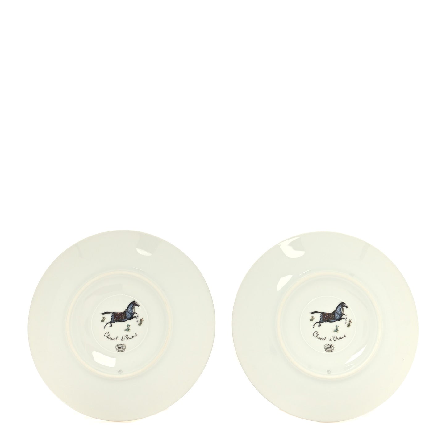 Porcelain Cheval d'Orient Tea Cup and Saucer Set of 2