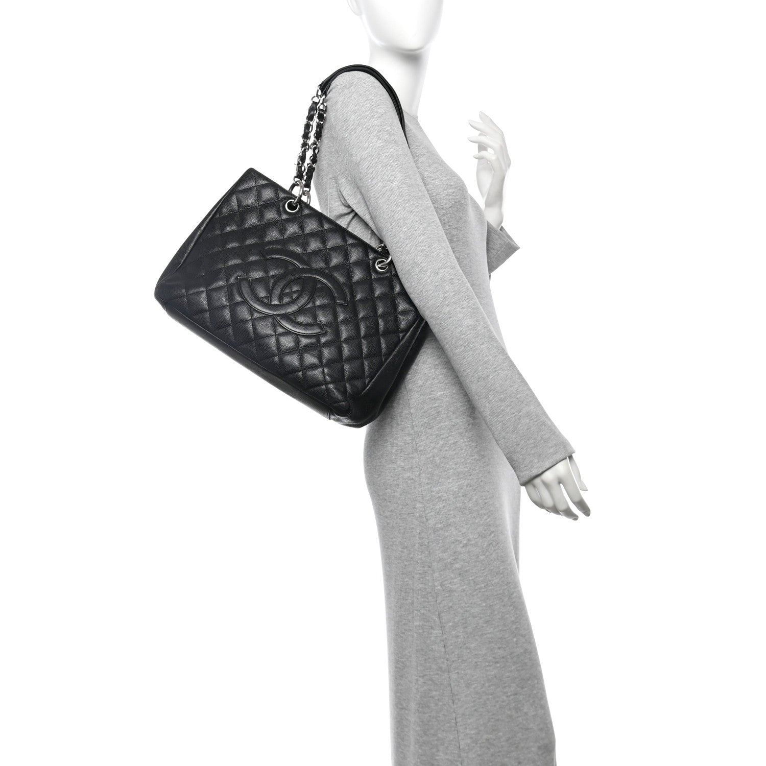 Chanel Caviar Quilted Grand Shopping Tote GST Black 2 of 15