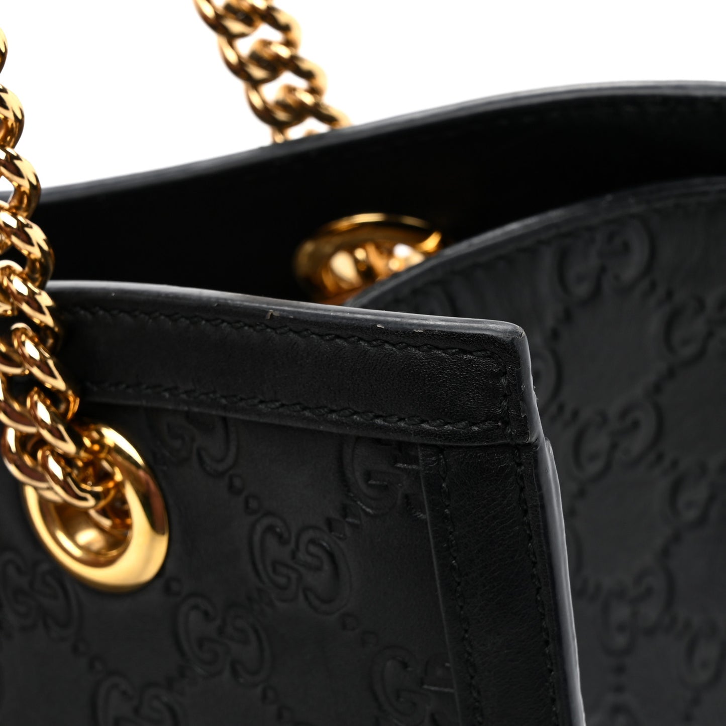 Guccissima Medium Padlock Tote Black