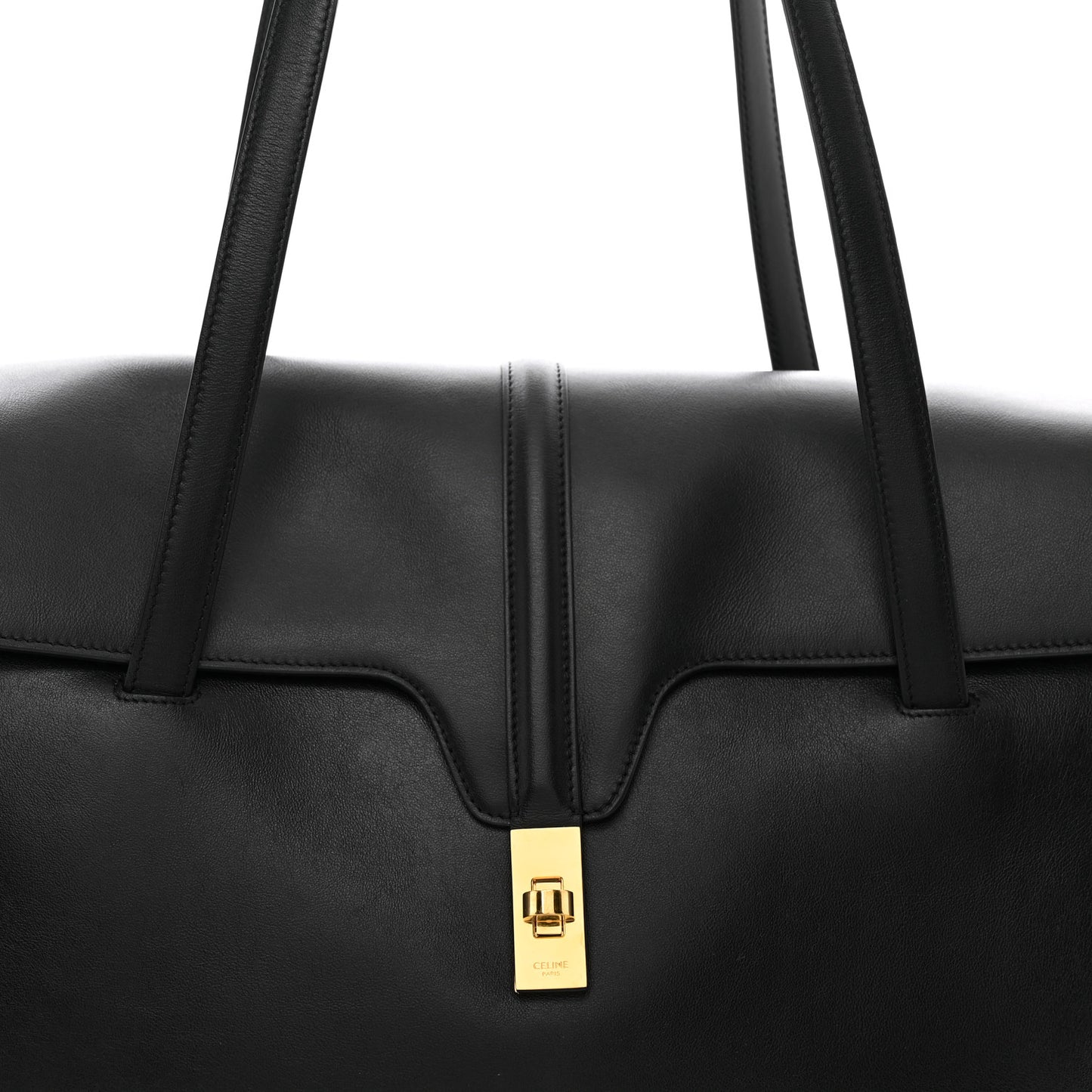 Grained Calfskin Large Soft 16 Bag Black