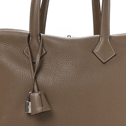 Hermes Taurillon Clemence Victoria II 35 Etoupe 7 of 9