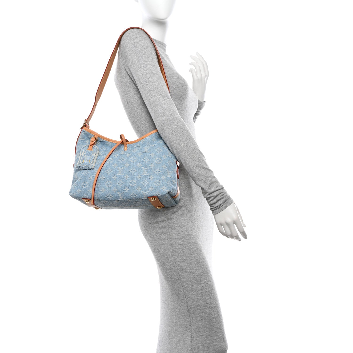 Louis Vuitton Monogram Denim CarryAll PM Sky Blue 2 of 12