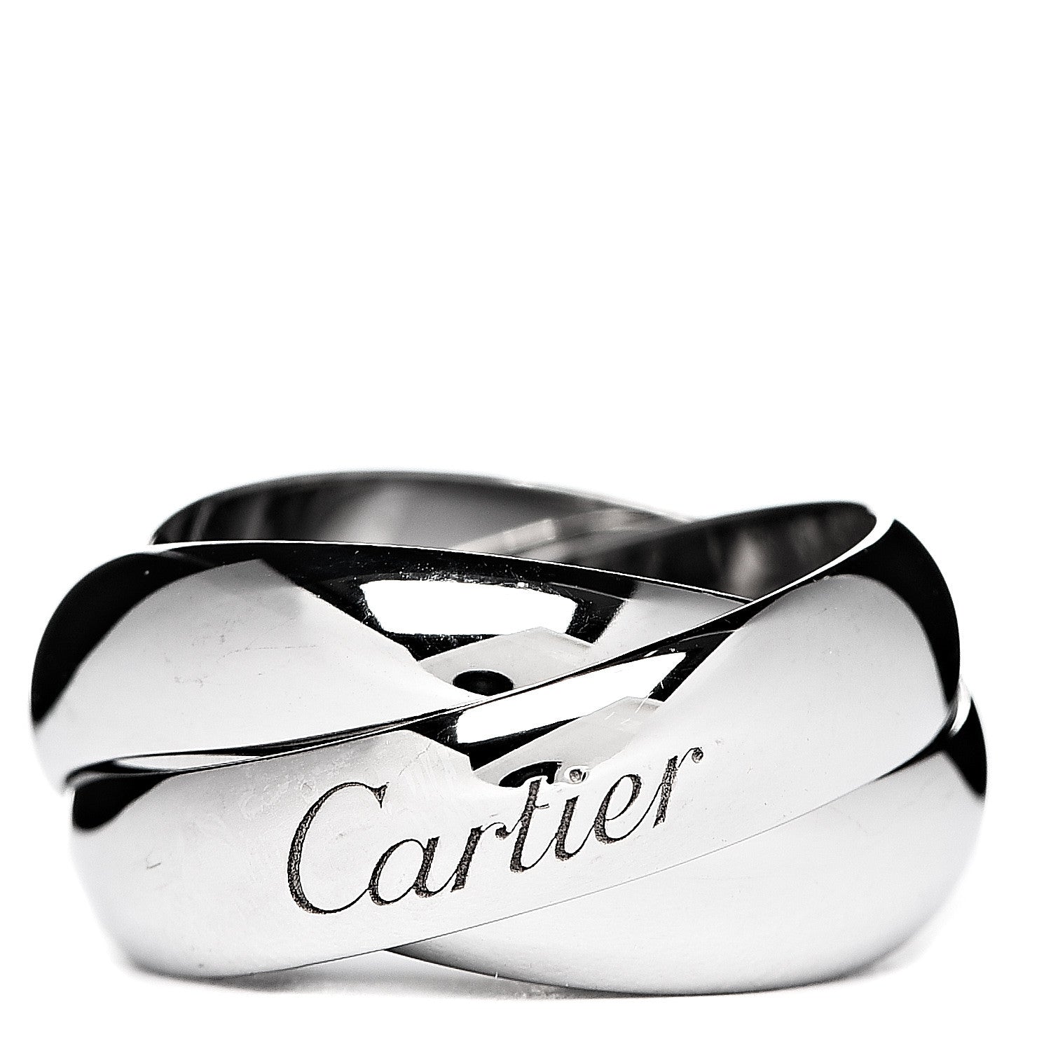 Cartier 18K White Gold Large Trinity Ring 51 5.75 1 of 3