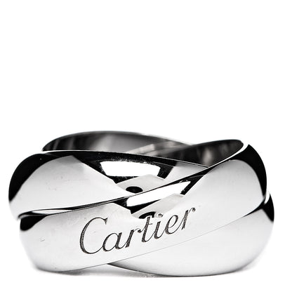Cartier 18K White Gold Large Trinity Ring 51 5.75 1 of 3