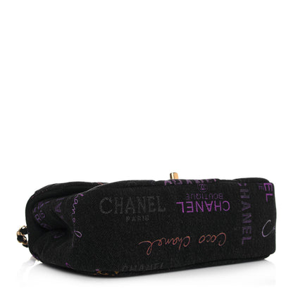 Chanel Denim Quilted Denim Mood Mini Rectangular Flap Black Multicolor 4 of 13