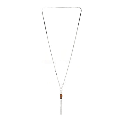 Gucci Sterling Silver Bamboo Long Tassel Necklace 3 of 5