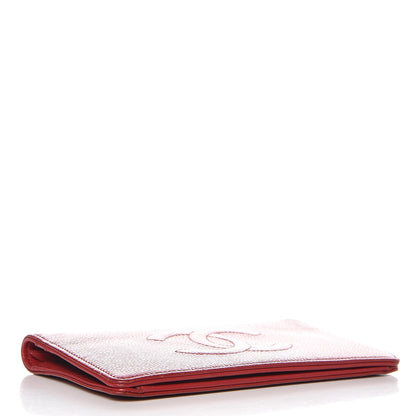 Chanel Caviar Timeless CC Yen Wallet Red 4 of 12