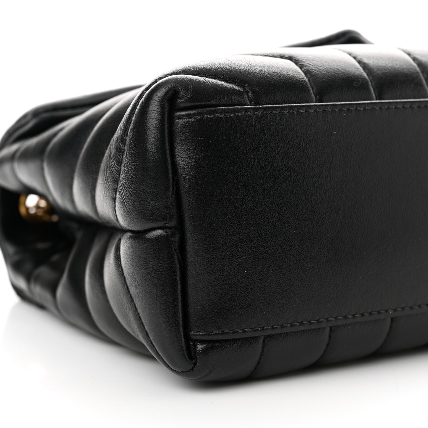 Calfskin Y Quilted Monogram Small Loulou Chain Satchel Black