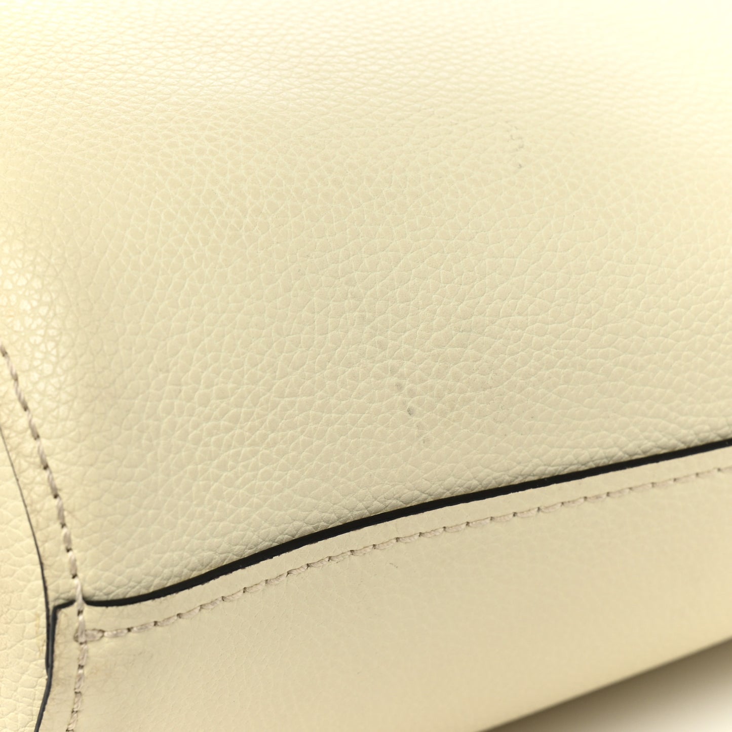 Smooth Grained Calfskin Small Aby Tote White