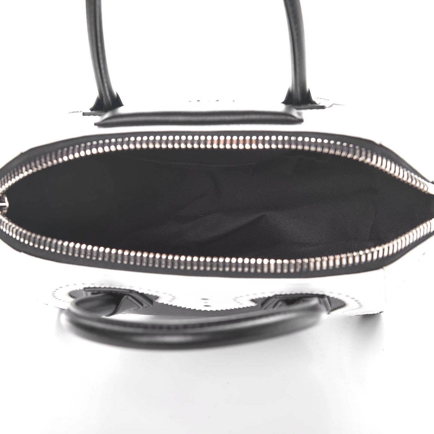 Calfskin Brogue Small Antigona Black White