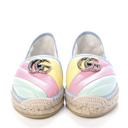 Gucci Nappa Matelasse Diagonal GG Marmont Espadrilles 36 Multicolor Pastel 2 of 11