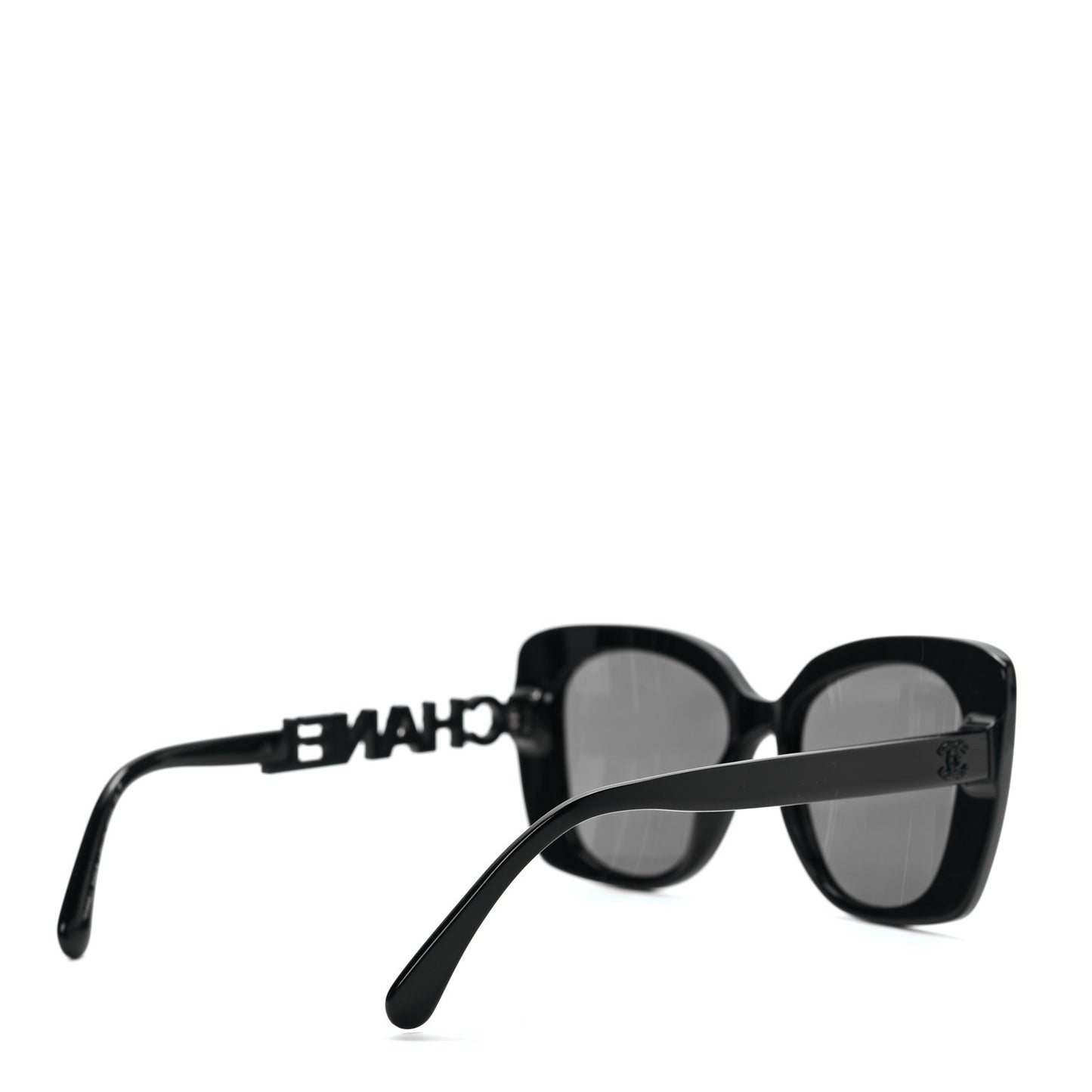 Acetate Strass Polarized Square Sunglasses 5422-B Black