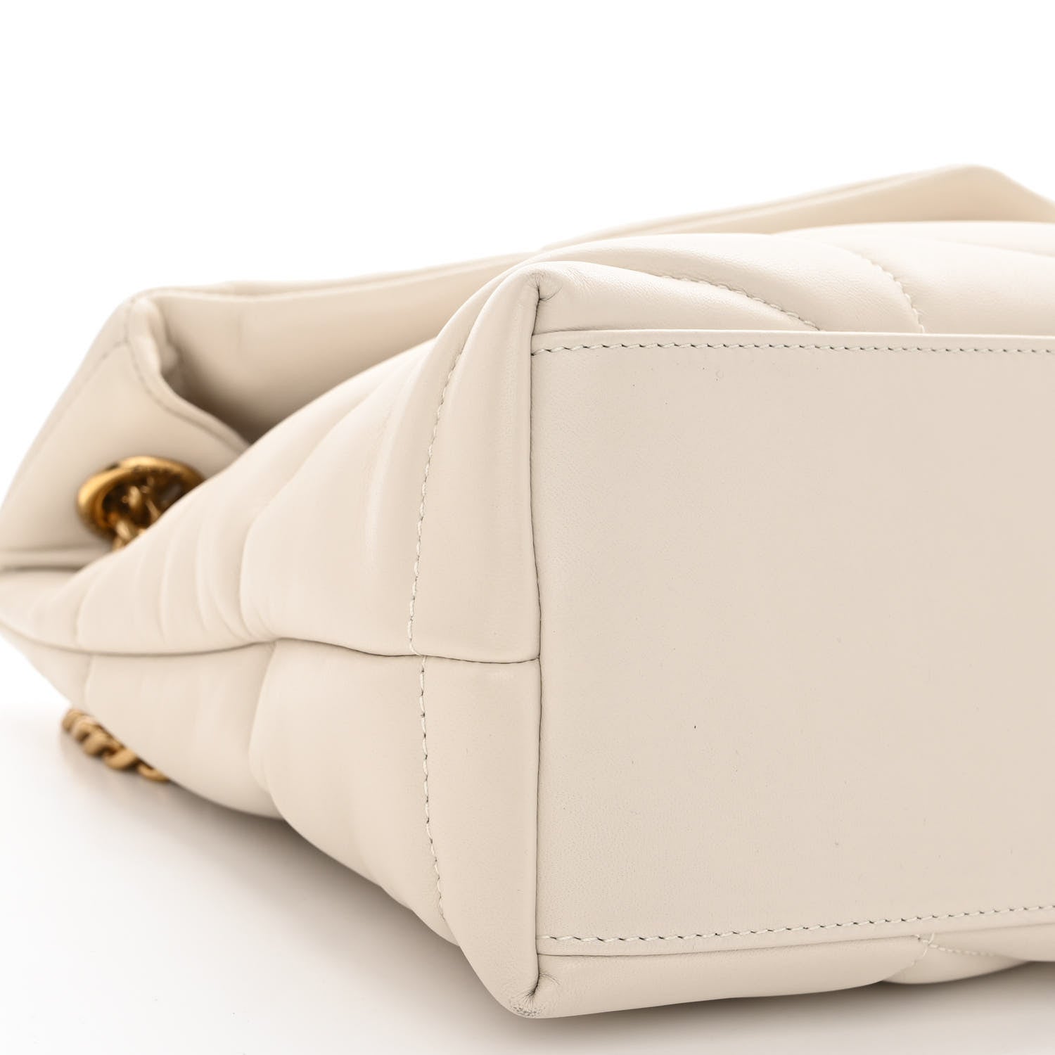 Saint Laurent Lambskin Quilted Small Loulou Puffer Monogram Chain Satchel Crema Soft 8 of 9