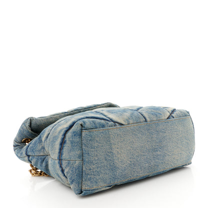 Saint Laurent Denim Quilted Medium Loulou Puffer Monogram Chain Satchel Blue Cinnamon 4 of 11