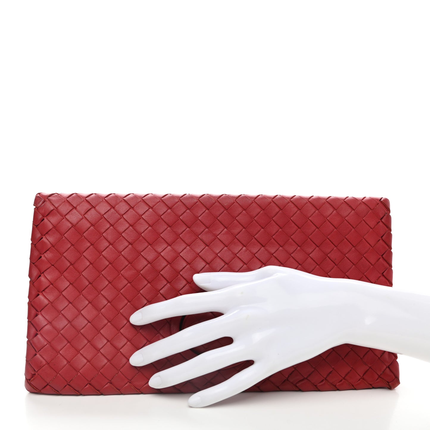 Nappa Intrecciato Turnlock Clutch Blood