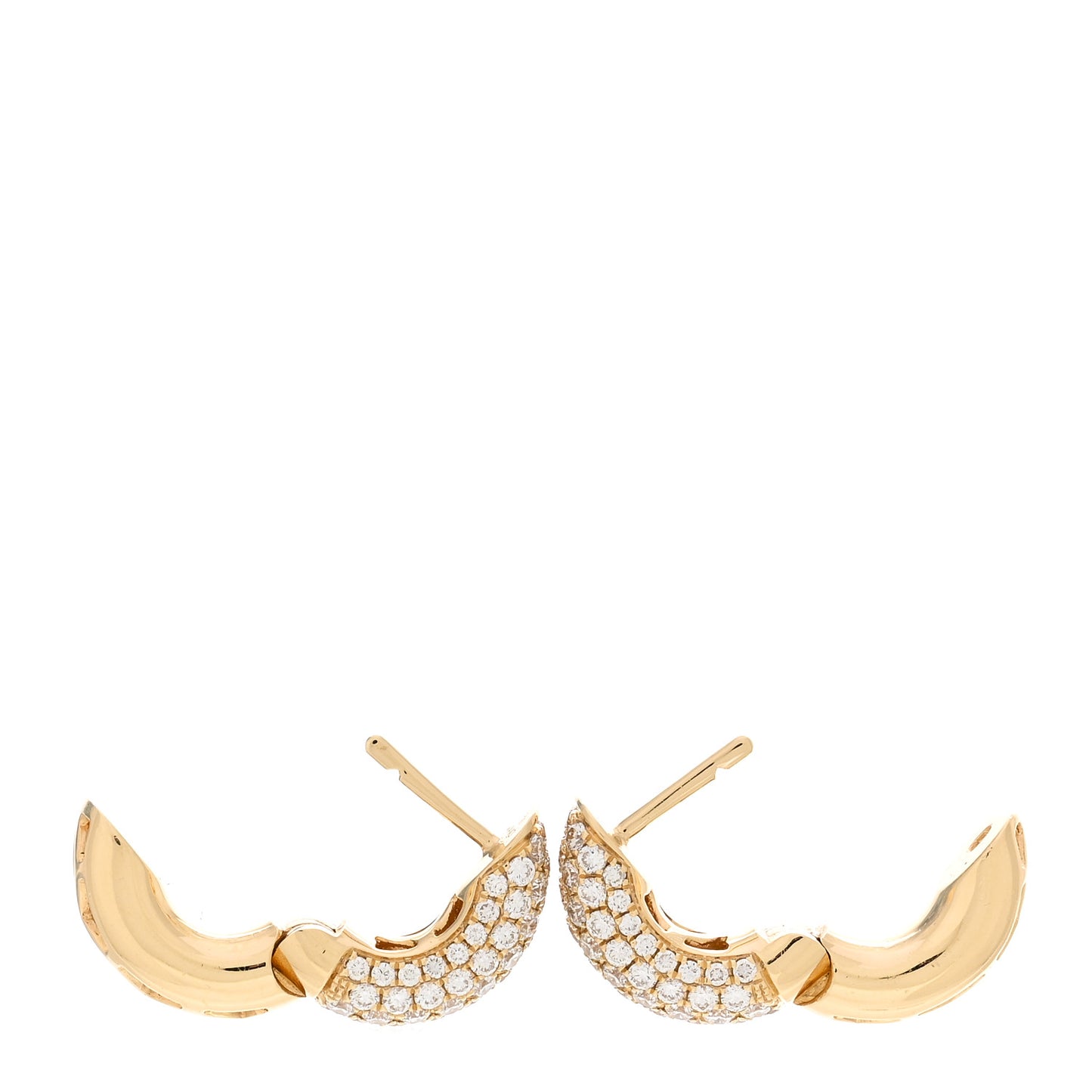 18K Yellow Gold Diamond Cosmo Huggie Earrings