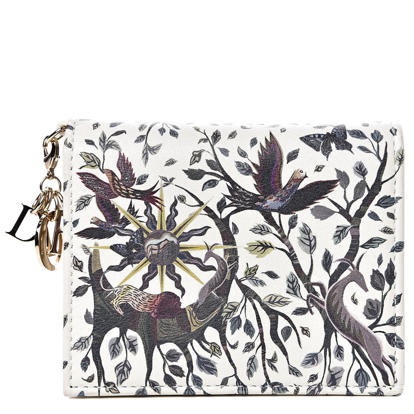 Calfskin Print Jardin Naturel Compact Wallet Multicolor