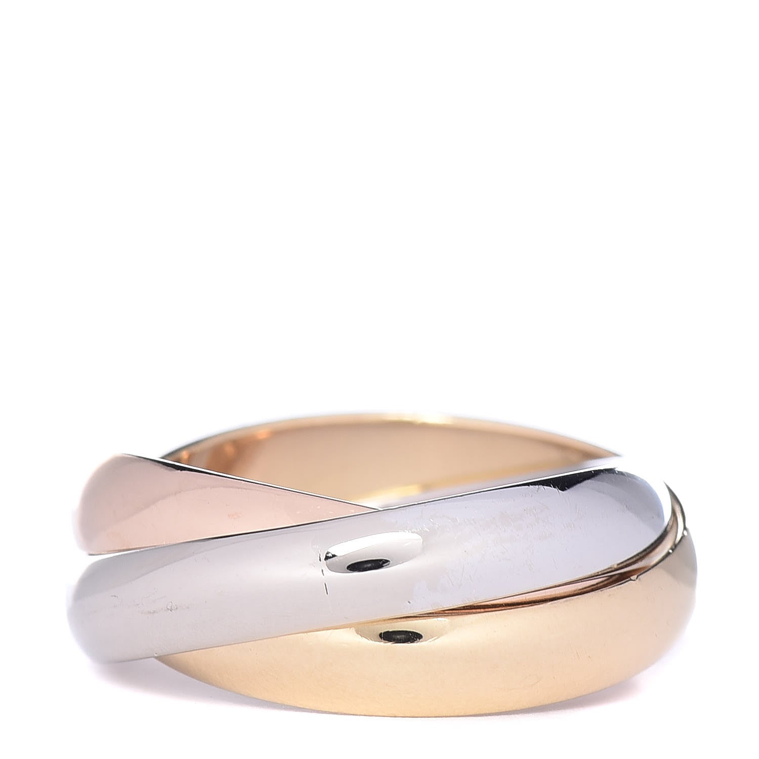Cartier 18K Pink Yellow White Gold Classic Les Must De Trinity Ring 49 4.75 3 of 6