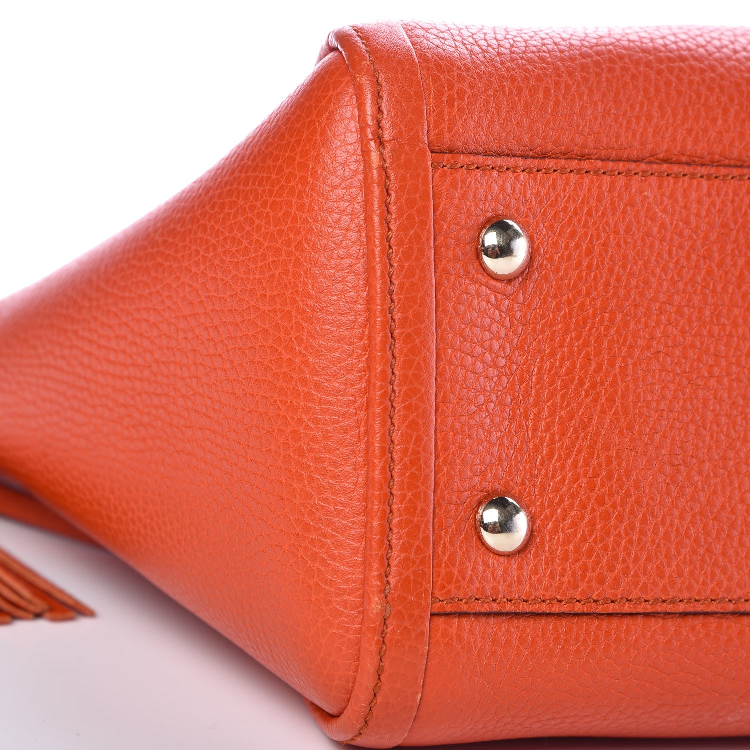 Gucci Pebbled Calfskin Small Soho Top Handle Bag Sun Orange 11 of 12