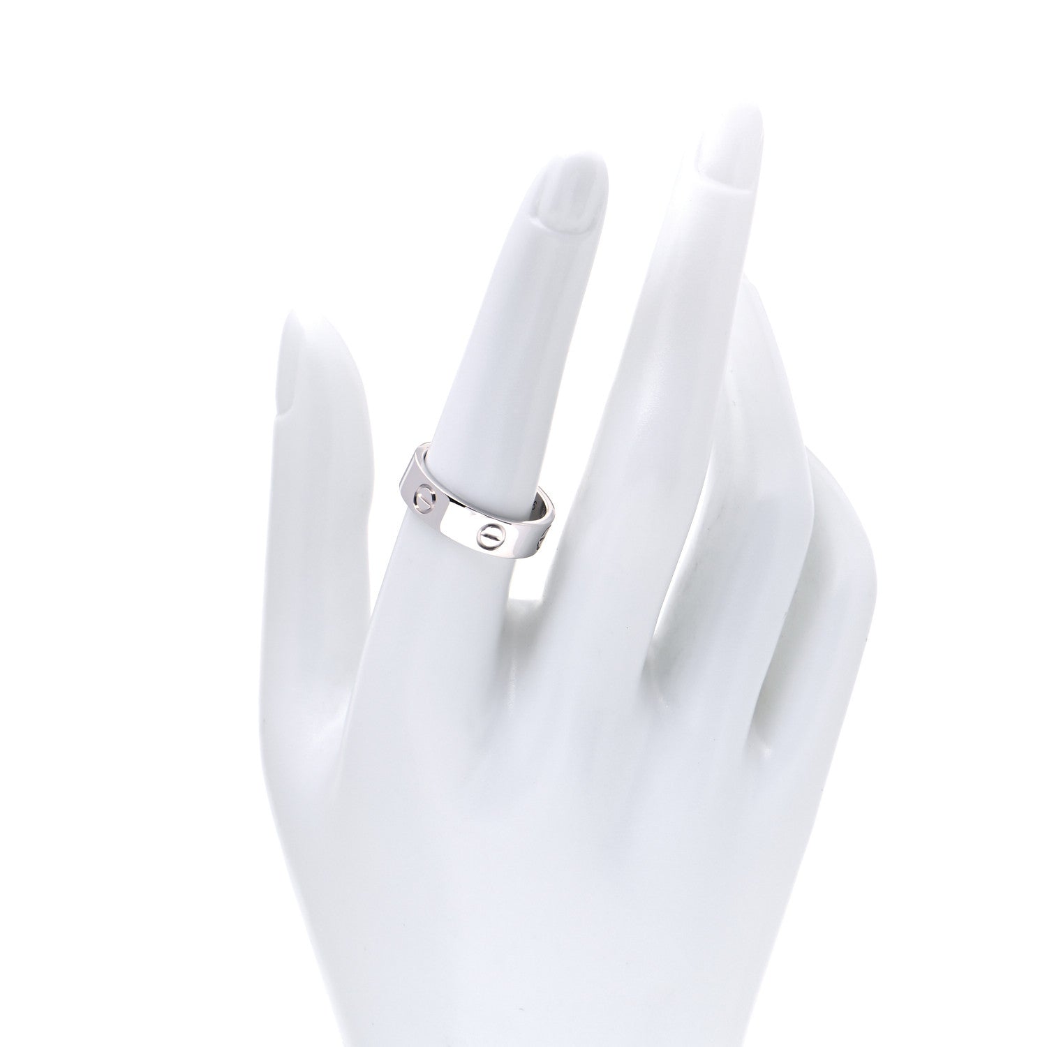 Cartier 18K White Gold 5.5mm LOVE Ring 56 7.5 2 of 6