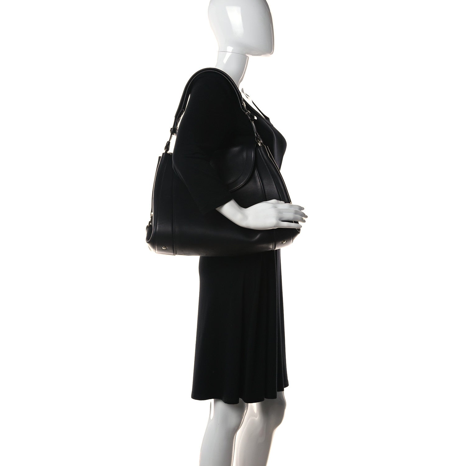 Salvatore Ferragamo Calfskin Sofia Shoulder Bag Black 3 of 11