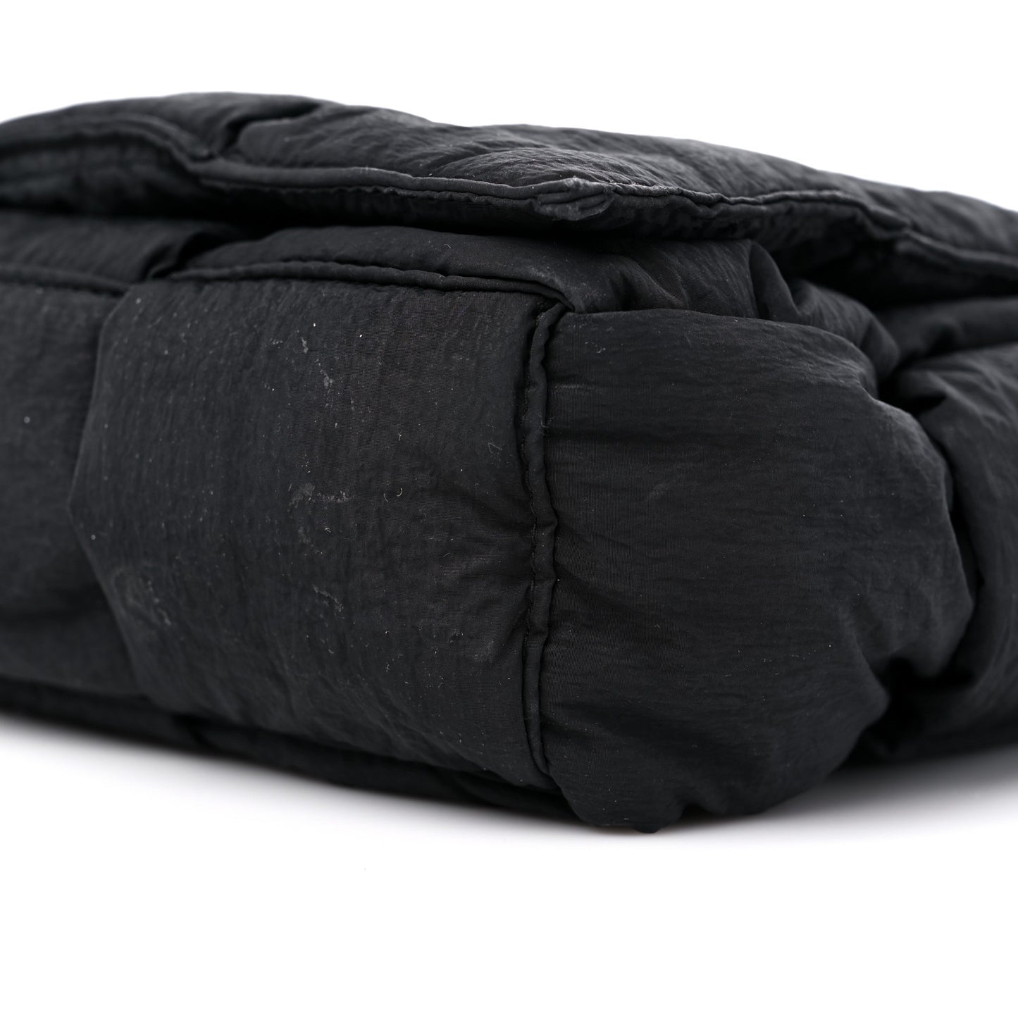 Nylon Intrecciato Padded Tech Cassette Bag Black