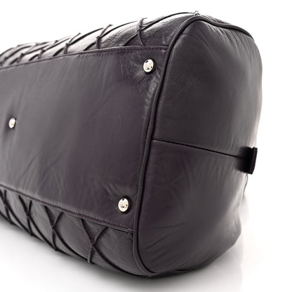 Chanel Lambskin Quilted Large Bowler Purple 10 of 12