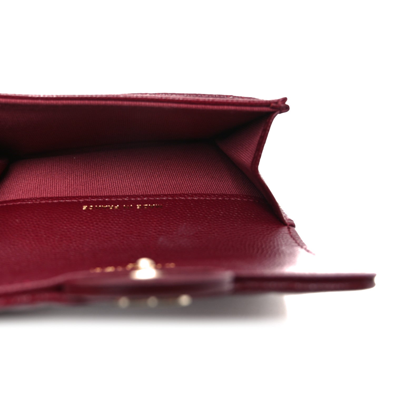 Chanel Caviar Quilted Flap Card Holder Wallet Burgundy 5 of 9