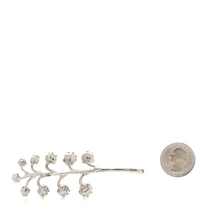 Christian Dior Crystal Lily of the Valley Brooch Silver 2 of 5