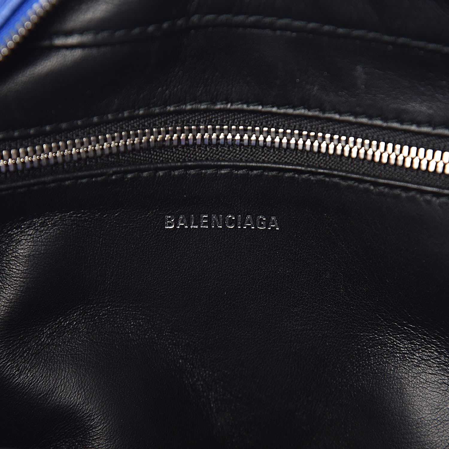 Balenciaga Shiny Day Calfskin Logo XS Triangle Duffle Bleu Roi White 6 of 11