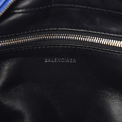 Balenciaga Shiny Day Calfskin Logo XS Triangle Duffle Bleu Roi White 6 of 11