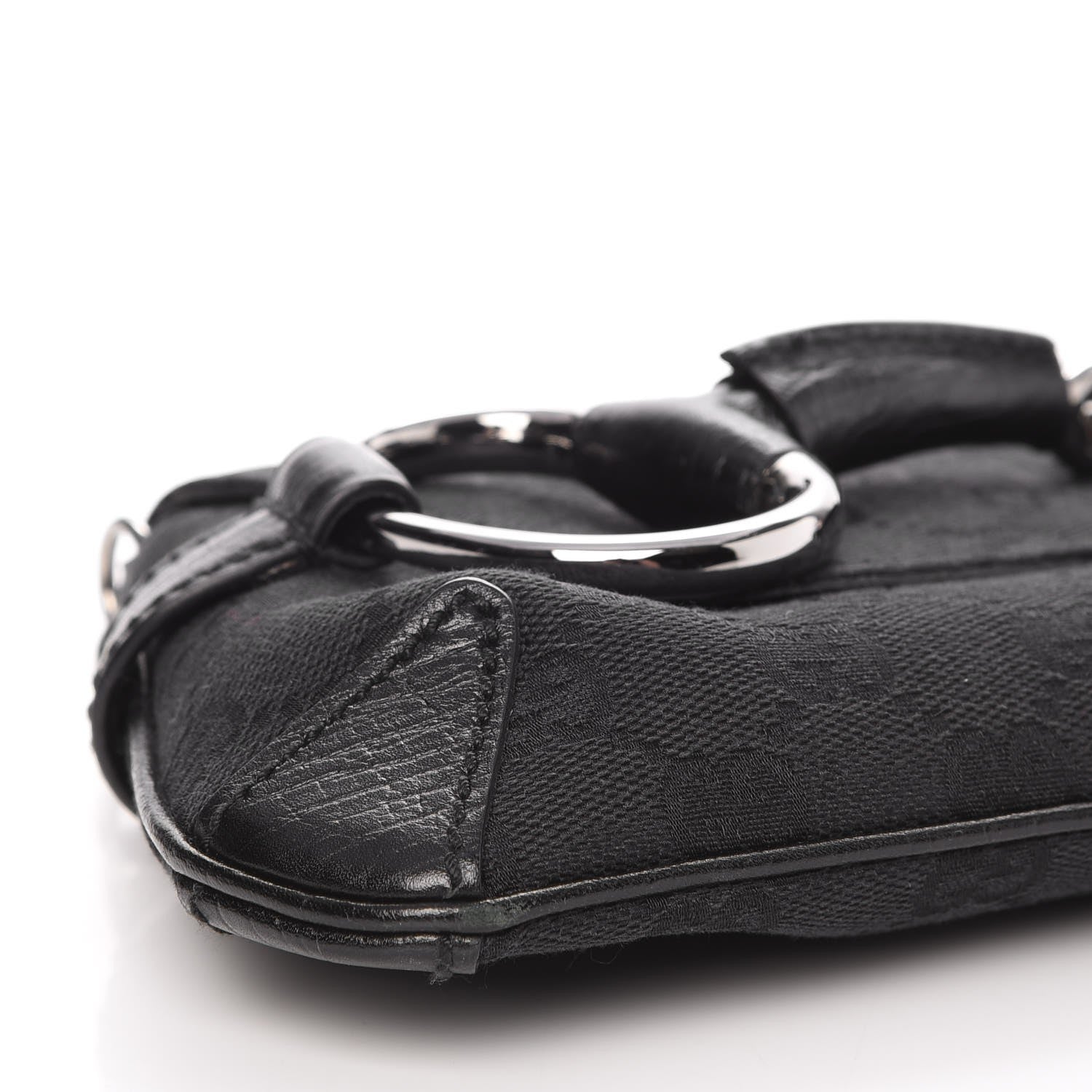 Gucci Monogram Horsebit Chain Clutch Black 8 of 9