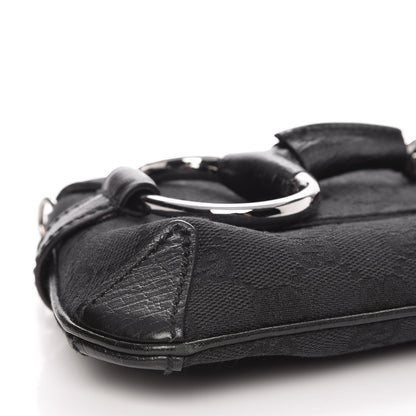 Gucci Monogram Horsebit Chain Clutch Black 8 of 9