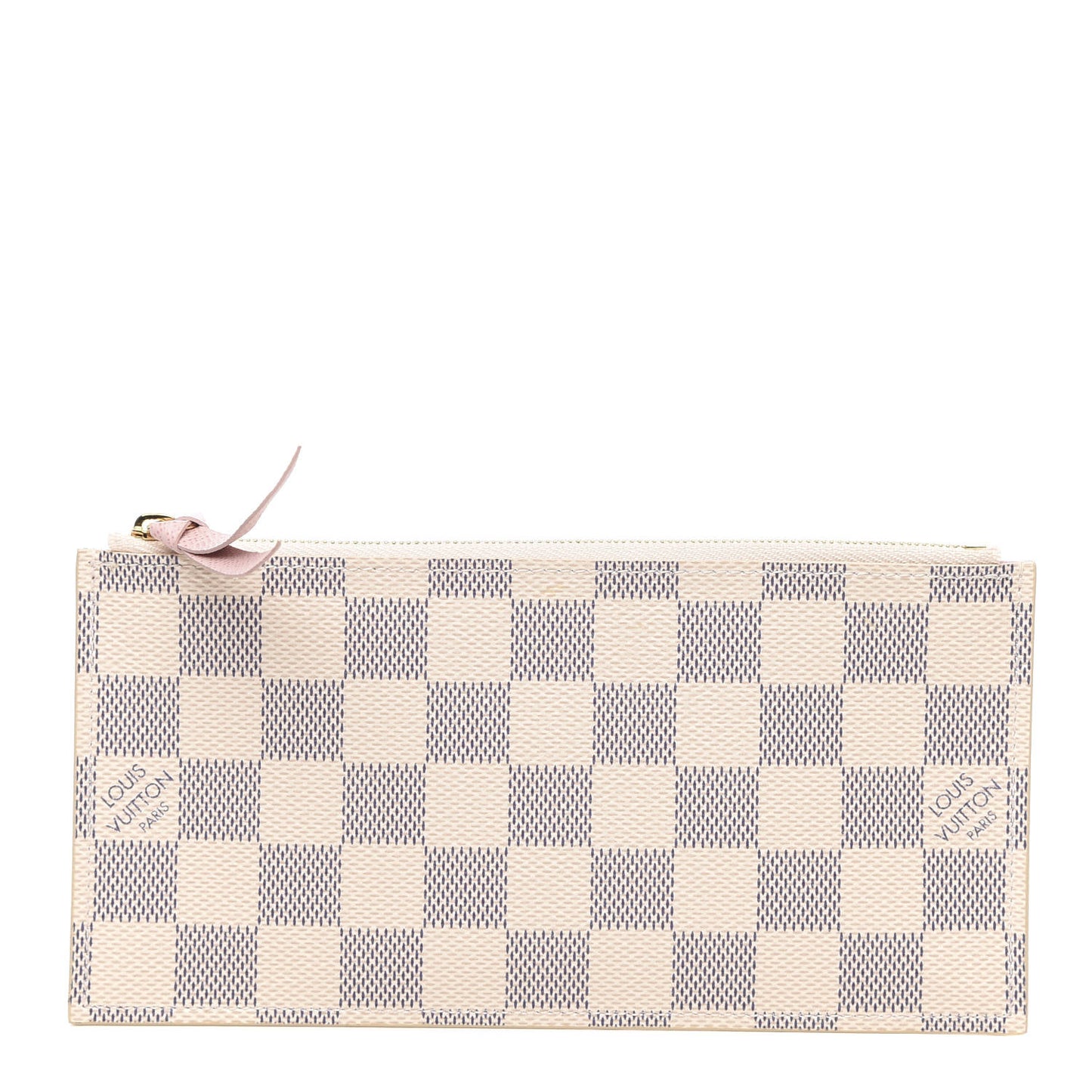 Damier Azur Felicie Chain Wallet Zippered Insert Rose Ballerine